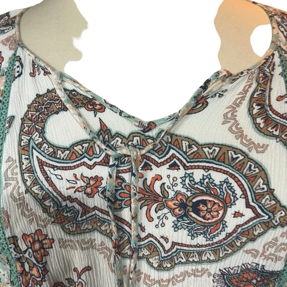 Farmers Market by One World Printed Elbow Sleeve Ruffle Peasant Dress Size 1X - Picture 6 of 10